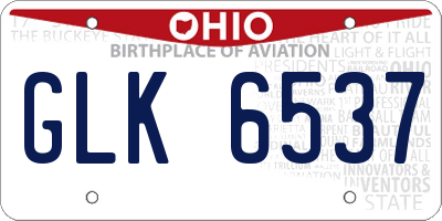 OH license plate GLK6537