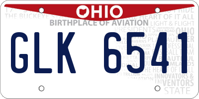 OH license plate GLK6541