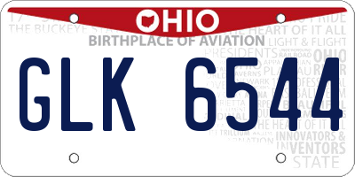 OH license plate GLK6544
