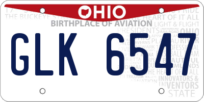 OH license plate GLK6547