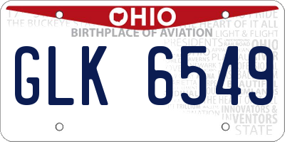 OH license plate GLK6549