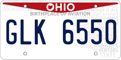 OH license plate GLK6550