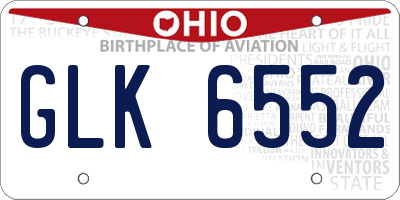 OH license plate GLK6552