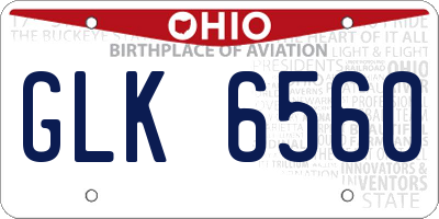 OH license plate GLK6560