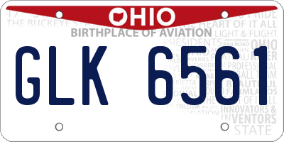 OH license plate GLK6561