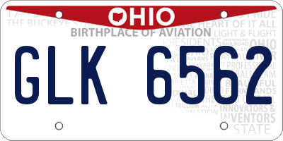 OH license plate GLK6562
