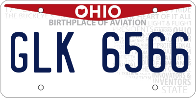 OH license plate GLK6566