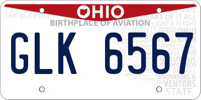 OH license plate GLK6567