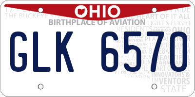 OH license plate GLK6570