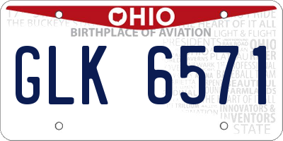 OH license plate GLK6571