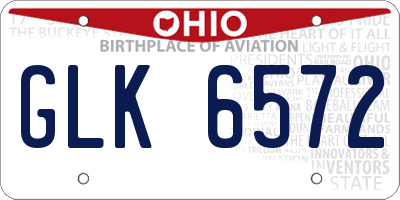 OH license plate GLK6572
