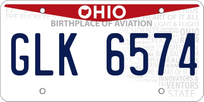 OH license plate GLK6574