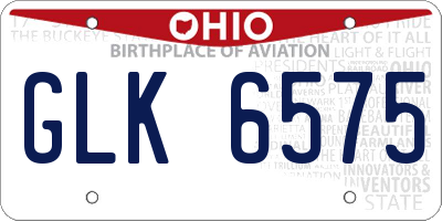 OH license plate GLK6575