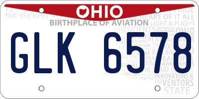 OH license plate GLK6578