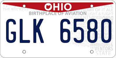 OH license plate GLK6580