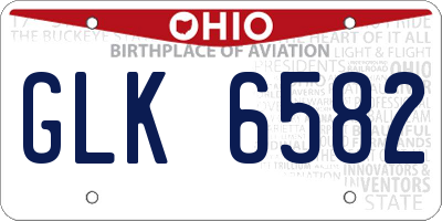 OH license plate GLK6582