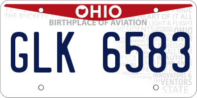 OH license plate GLK6583