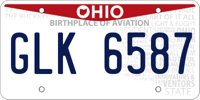 OH license plate GLK6587