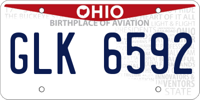 OH license plate GLK6592
