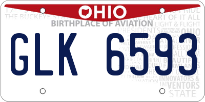 OH license plate GLK6593