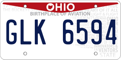 OH license plate GLK6594