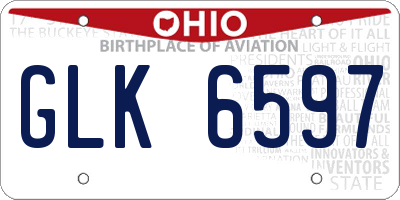 OH license plate GLK6597