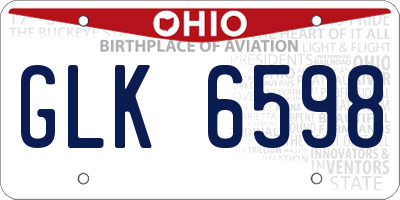 OH license plate GLK6598