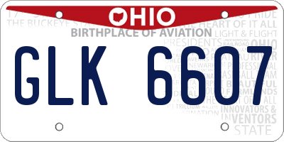 OH license plate GLK6607