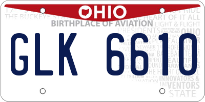 OH license plate GLK6610
