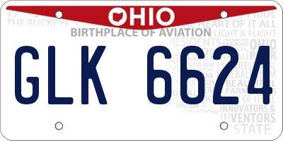 OH license plate GLK6624
