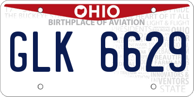 OH license plate GLK6629