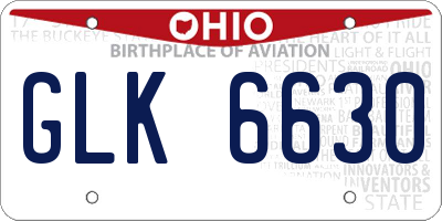 OH license plate GLK6630