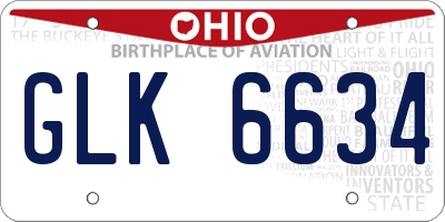 OH license plate GLK6634