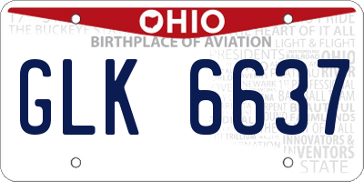 OH license plate GLK6637