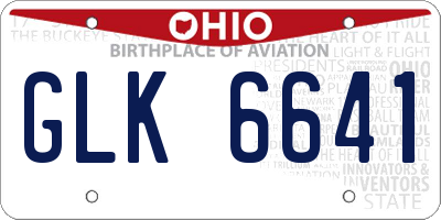 OH license plate GLK6641