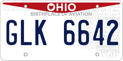 OH license plate GLK6642