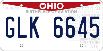 OH license plate GLK6645
