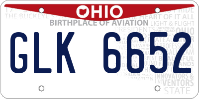OH license plate GLK6652