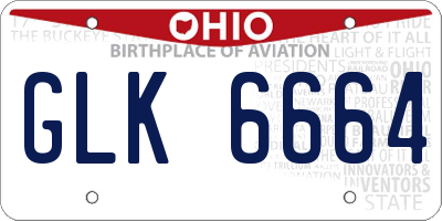 OH license plate GLK6664
