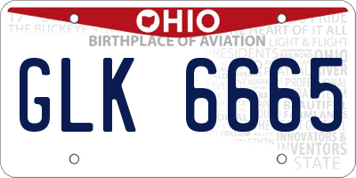 OH license plate GLK6665