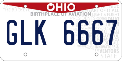 OH license plate GLK6667