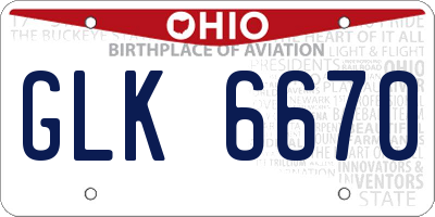OH license plate GLK6670