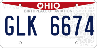 OH license plate GLK6674