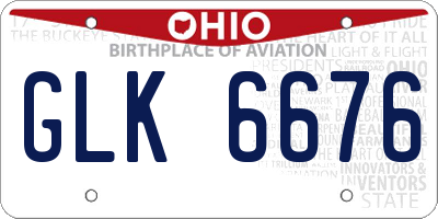OH license plate GLK6676