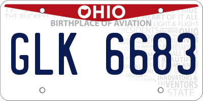 OH license plate GLK6683