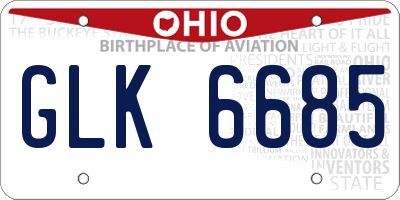 OH license plate GLK6685