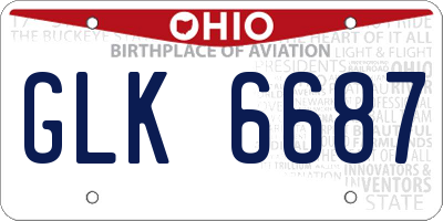 OH license plate GLK6687