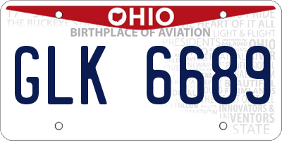 OH license plate GLK6689