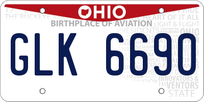 OH license plate GLK6690