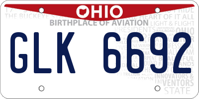 OH license plate GLK6692